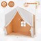 Kids Indoor Outdoor Play Tent with Padded Mat and Wood Frame 51.5-In Pine Wood Fabric Playhouse